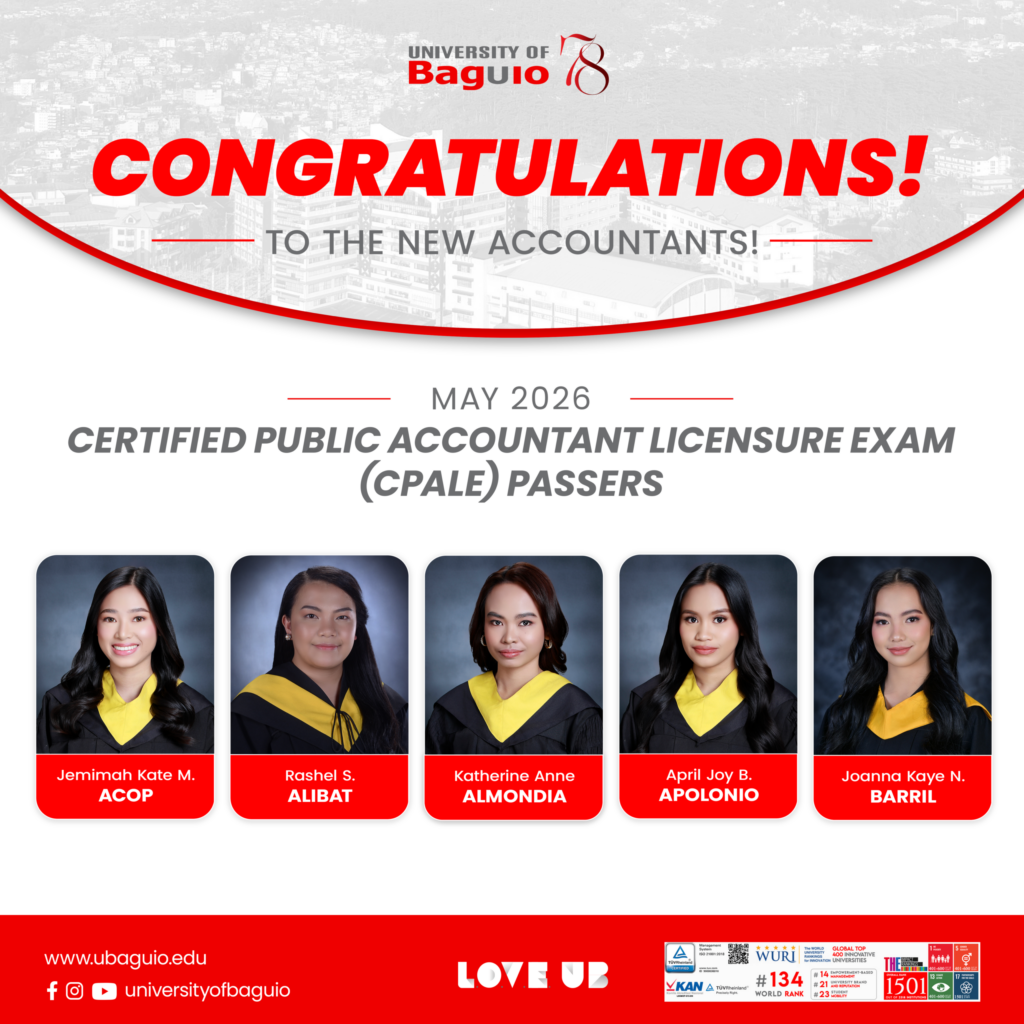 University of Baguio Congratulates the New 2026 Certified Public Accountants